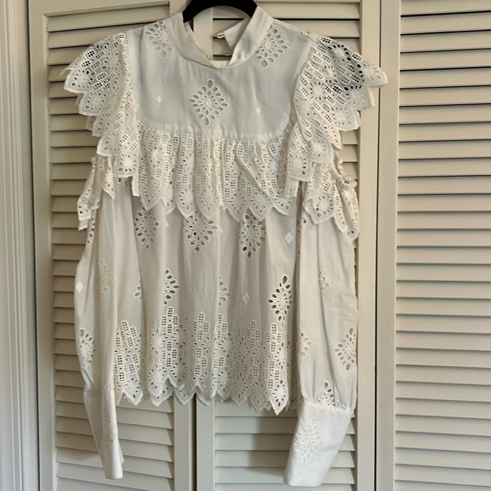 Sea New York, white, beautiful lace blouse with so much details - Picture 1 of 6